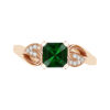 Asscher Cut Emerald With Diamond Leaves