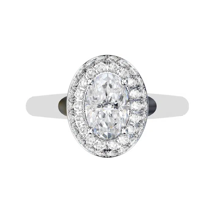 Double Halo Oval Diamond Engagement Ring copy