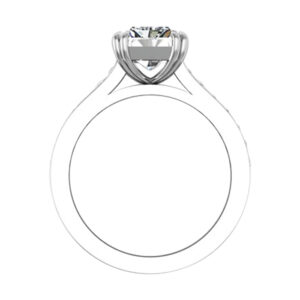 Double Prong Emerald Cut Ring with Channel Set Band 3