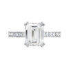 Double Prong Emerald Cut Ring with Channel Set Band copy