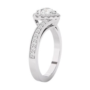 Heart Shaped Halo Ring With Twisted Diamond Band 2