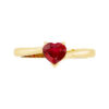 Heart Shaped Ruby With Twisted Yellow Gold Band