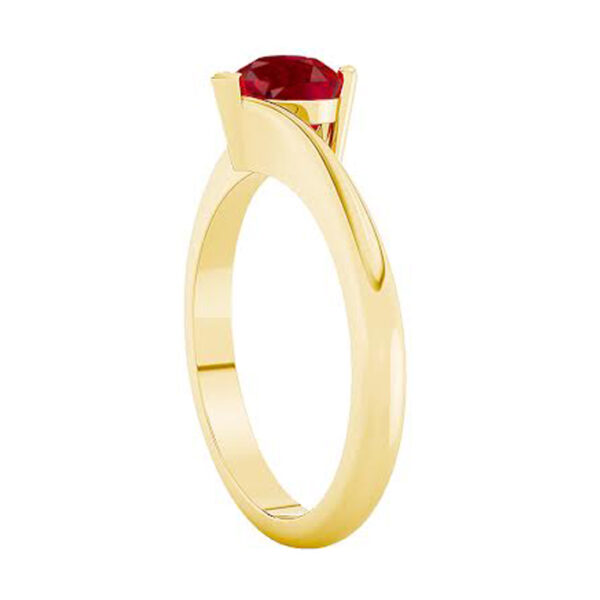 Heart Shaped Ruby With Twisted Yellow Gold Band 2