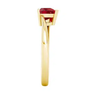 Heart Shaped Ruby With Twisted Yellow Gold Band 4