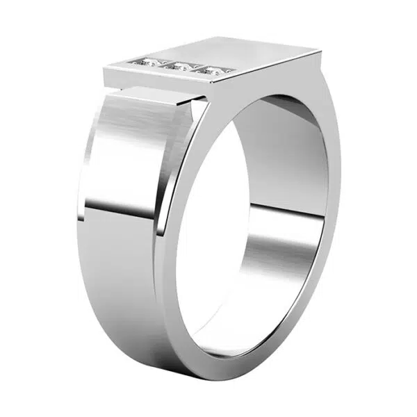 Mens Three Stone Diamond Ring 2