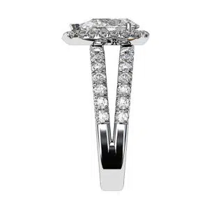 Pear Shaped Cut Down Halo Ring with Split Shank 4