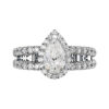 Pear Shaped Cut Down Halo Ring with Split Shank copy