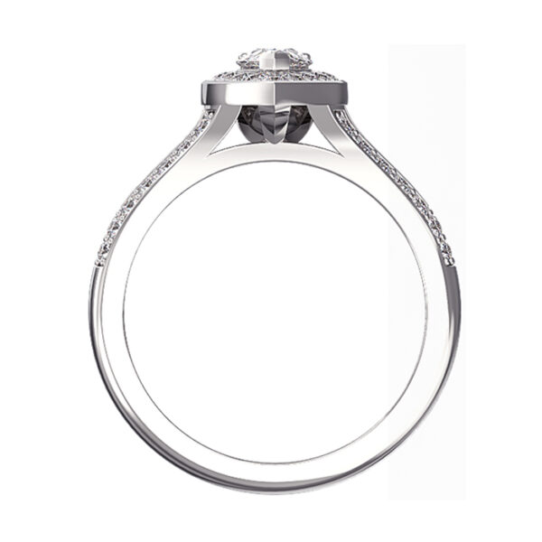 Pear Shaped Halo Engagement Ring with Split Shank3