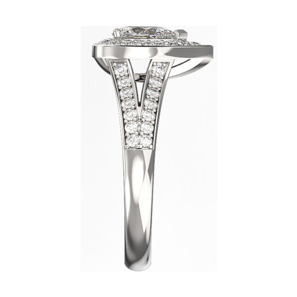 Pear Shaped Halo Engagement Ring with Split Shank4