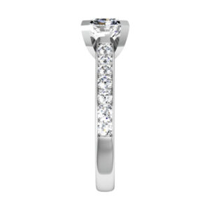 Radiant Cut Diamond Engagement Ring with Channel Set Band 4