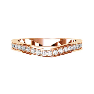 Rose Gold Channel Set Curved Wedding Ring