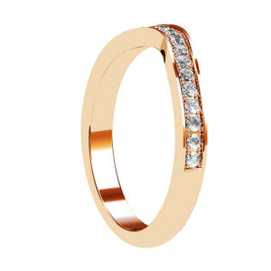 Rose Gold Channel Set Curved Wedding Ring2