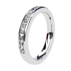 Round Brilliant Channel Set Half Eternity Ring 2