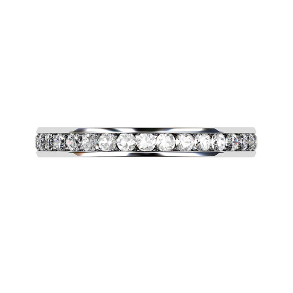 Round Brilliant Channel Set Half Eternity Ring