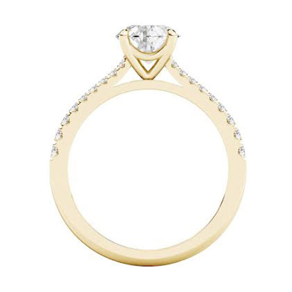 Round Diamond Engagement Ring with Tapered Diamond Band 3