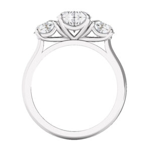 Round Three Stone Diamond Engagement Ring 3