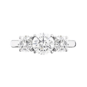 Round Three Stone Diamond Engagement Ring 5