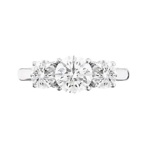 Round Three Stone Diamond Engagement Ring 5