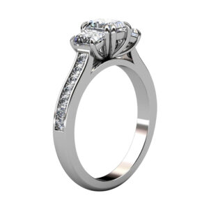 Trilogy Radiant Cut Diamond Ring with Side Diamonds 2