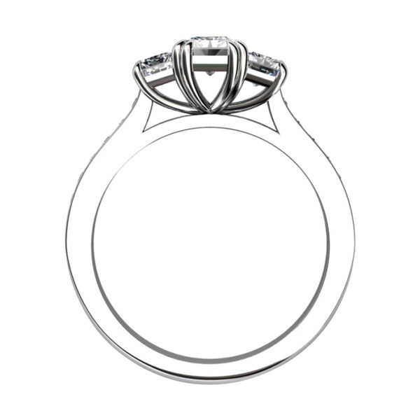 Trilogy Radiant Cut Diamond Ring with Side Diamonds 3