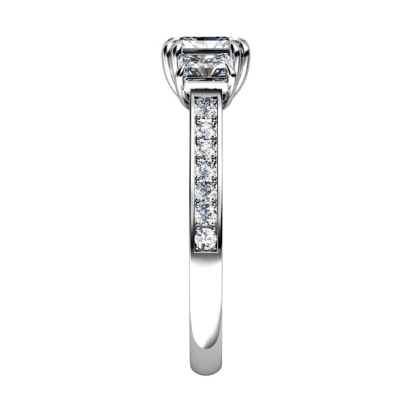 Trilogy Radiant Cut Diamond Ring with Side Diamonds 4