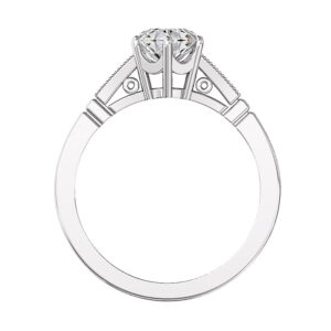 Vintage Round Diamond Ring with Milgrain Detail 3