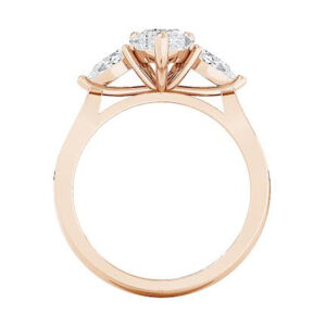 pear shape three stone rose gold ring 3