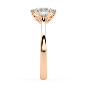 6 claw single stone diamond ring rose gold 2