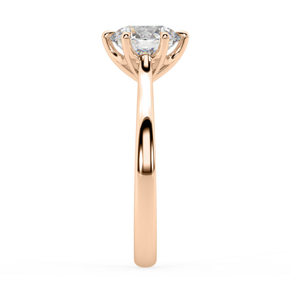 6 claw single stone diamond ring rose gold 2