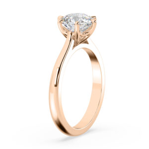 6 claw single stone diamond ring rose gold 3