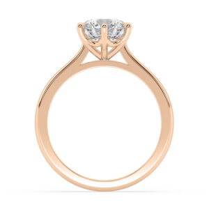 6 claw single stone diamond ring rose gold 4