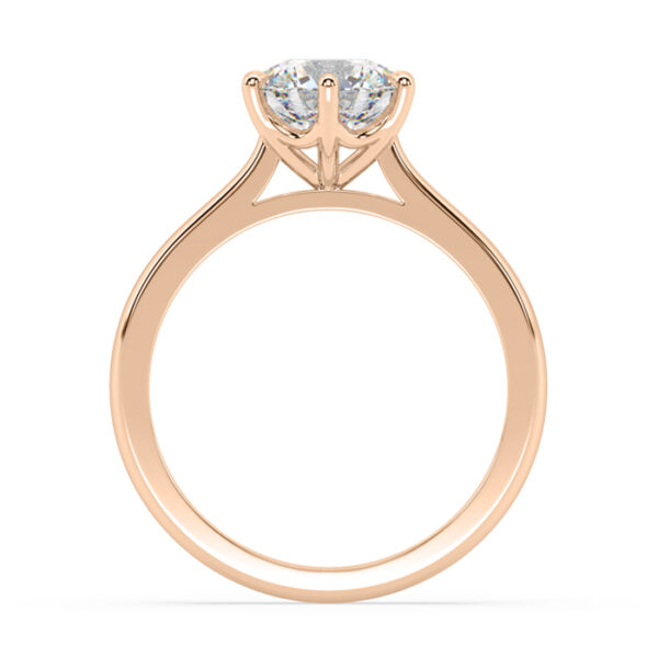 6 claw single stone diamond ring rose gold 4