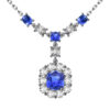 Blue Sapphire and Diamond Tiered Necklace