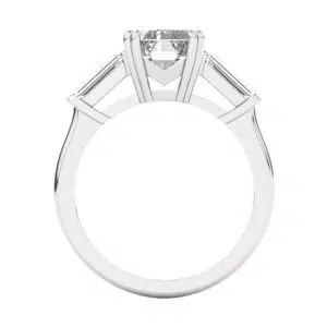 Emerald Cut Diamond With Baguette Side Stones 3