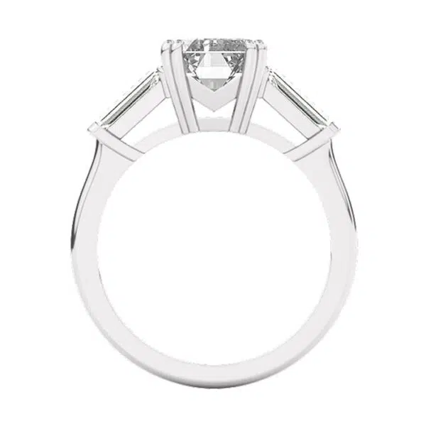 Emerald Cut Diamond With Baguette Side Stones 3