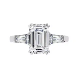 Emerald Cut Diamond With Baguette Side Stones