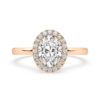 Oval Halo Engagement Ring in Rose Gold