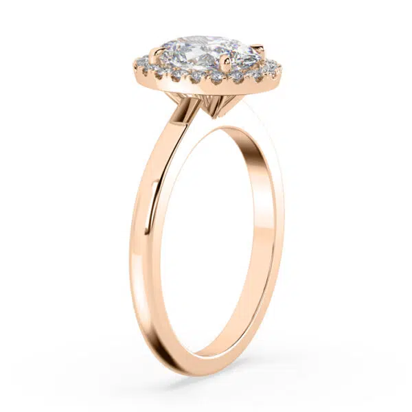 Oval Halo Engagement Ring in Rose Gold 3