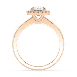 Oval Halo Engagement Ring in Rose Gold 4