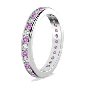 Pink Sapphire and Diamond Eternity Ring 2