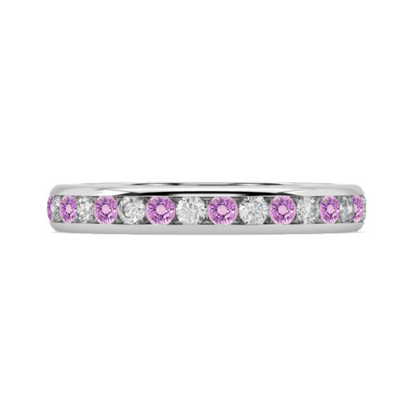 Pink Sapphire and Diamond Eternity Ring