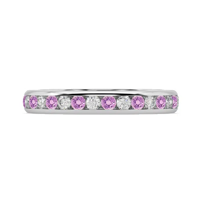 Pink Sapphire and Diamond Eternity Ring