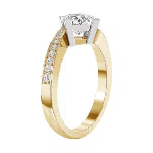 Princess Cut Ring with Diamond Bypass Band 4