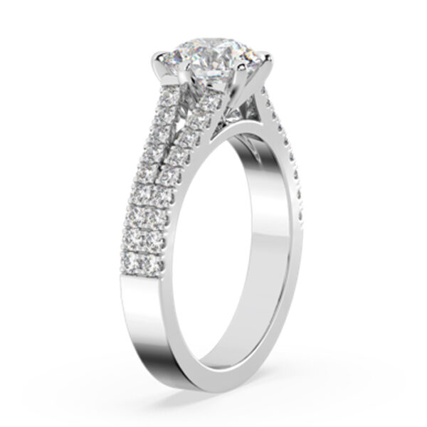 Round Diamond Ring with Split Shank Band 4