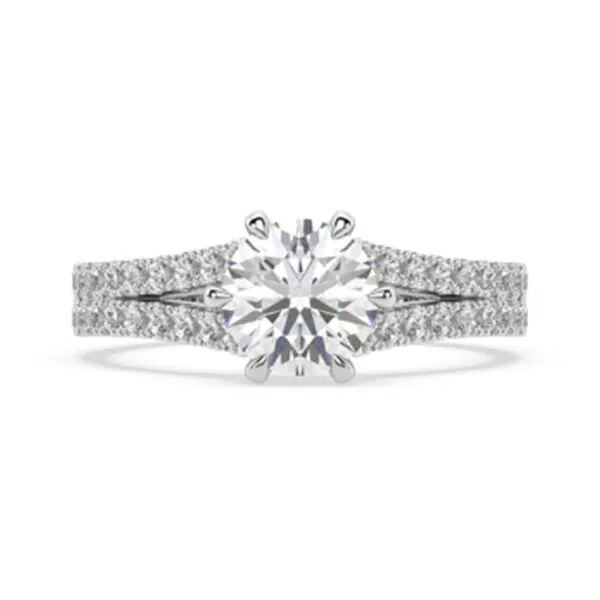 Round Diamond Ring with Split Shank Band