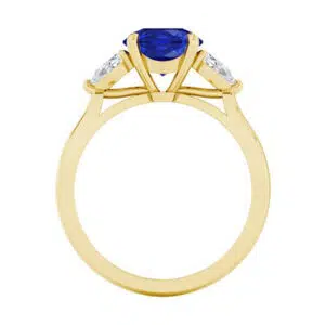 Sapphire Ring with Pear Diamond Sides 2