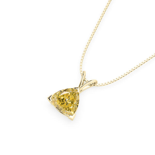 Trilliant Cut Yellow Diamond Necklace 3