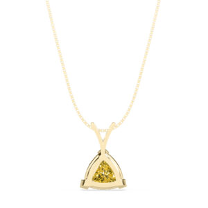 Trilliant Cut Yellow Diamond Necklace 4