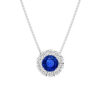 classic sapphire halo pendant necklaceshorter