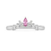 fitted pink sapphire and diamond wedding band